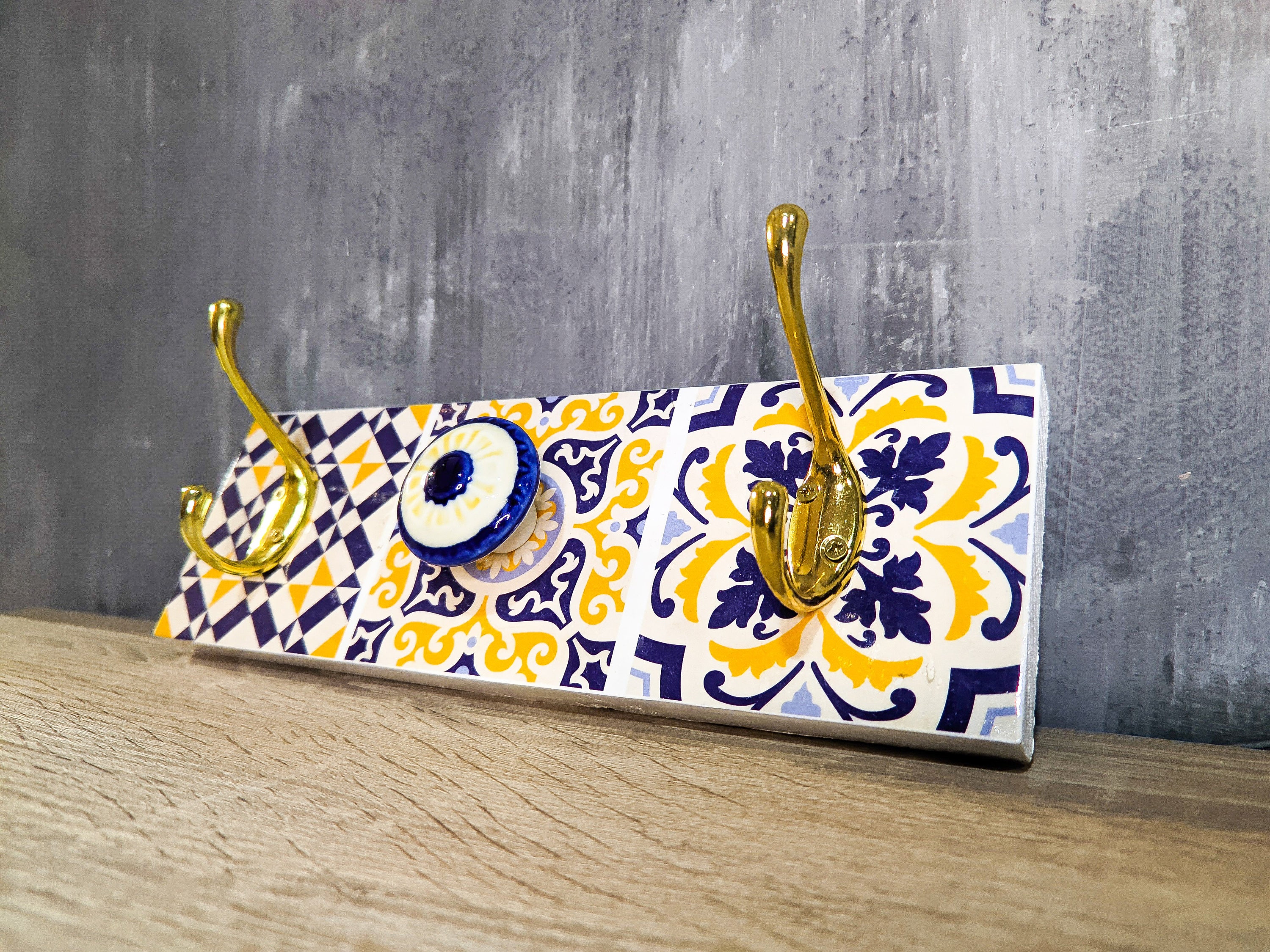 Wall Mounted Coat Rack Wall Hanger With Spanish Tiles - Etsy