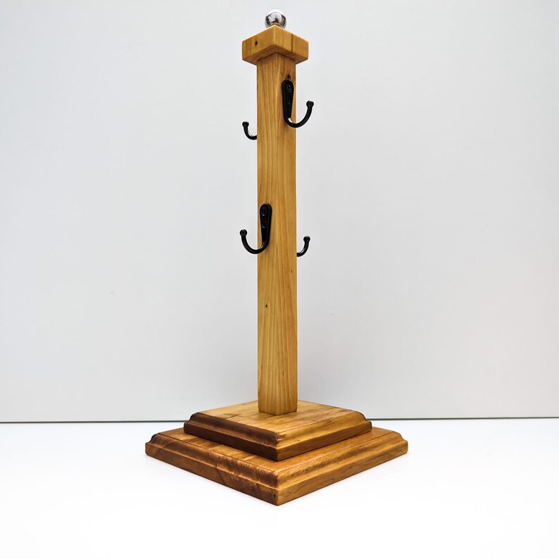 Vintage Wooden Tree Shape Tea Cup Holder Rustic Mug Tree Etsy