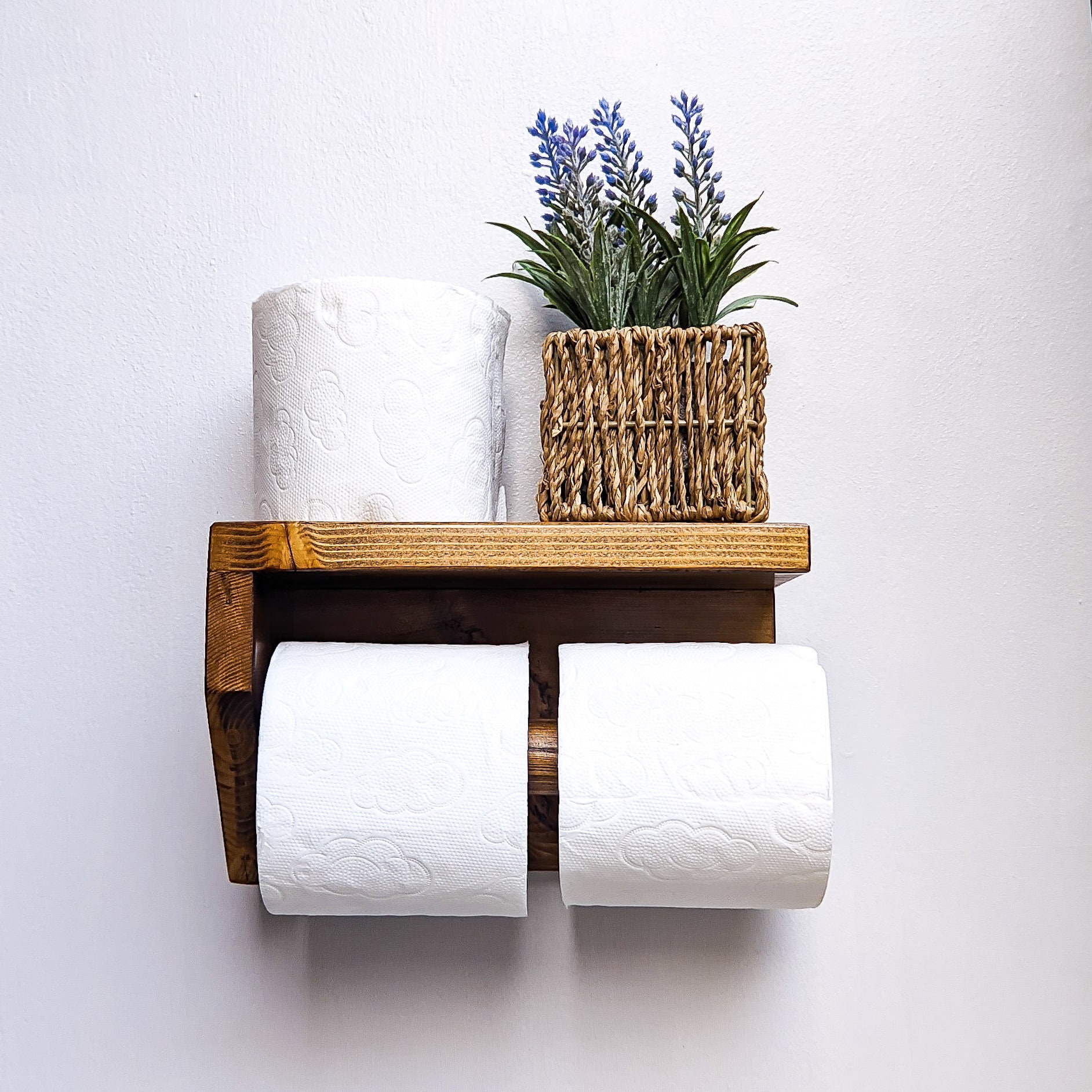 Wall Mounted Toilet Roll Holder With Shelf From Reclaimed - Etsy