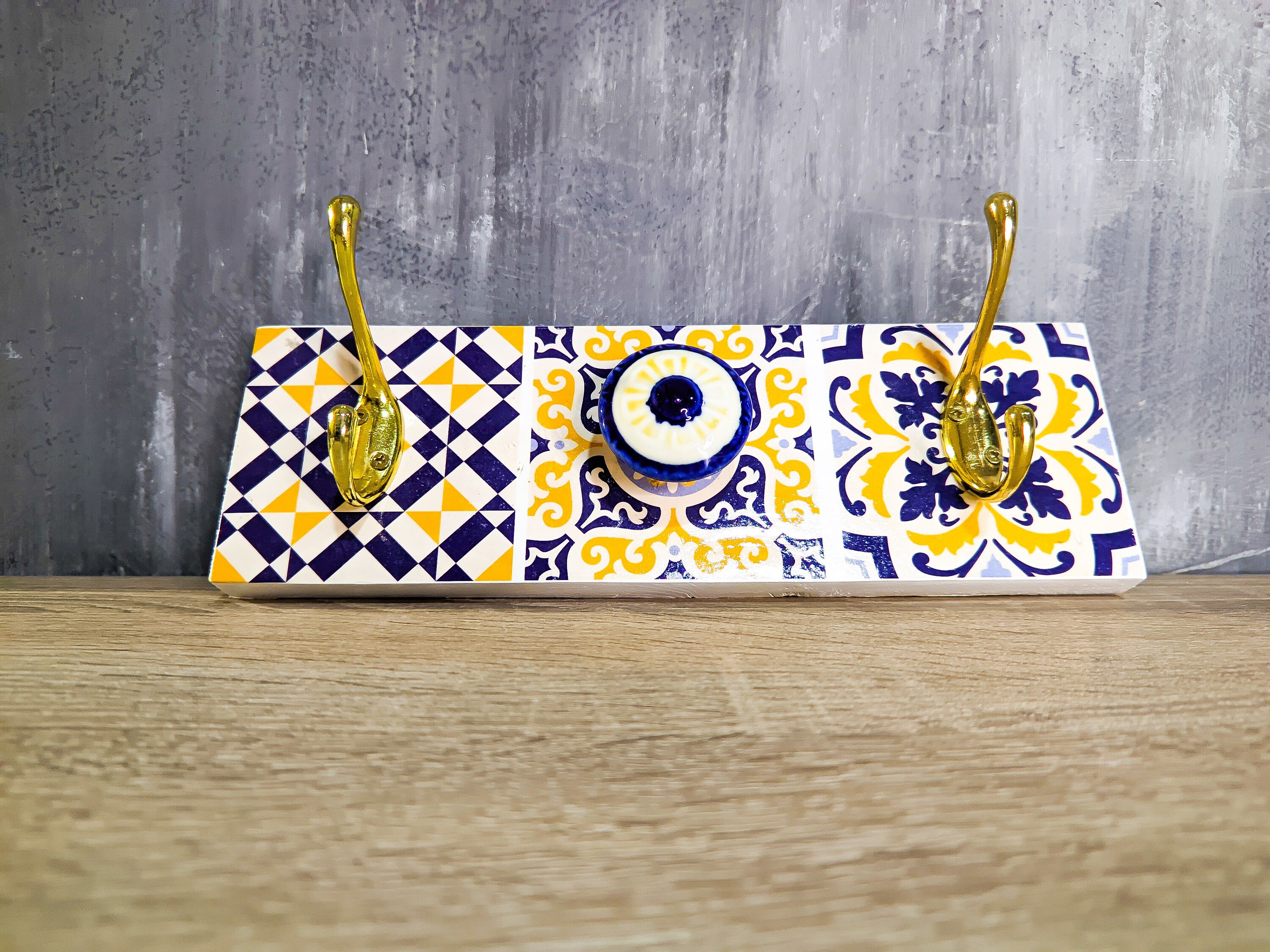 Wall Mounted Coat Rack Wall Hanger With Spanish Tiles - Etsy
