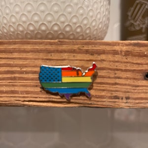Gay Pride Rainbow United States Lapel Pin