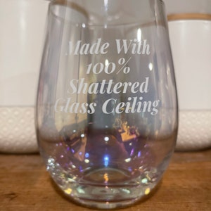 Hergestellt aus 100% Shattered Glass Ceiling Stemless Weinglas