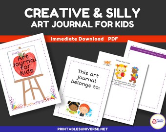 Art Journal for Kids Creative & Silly Prompts  PDF letter-size draw and color