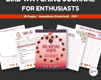 Bird Watching Journal for Enthusiasts, birding throughout the year, printable, downloadable, bird-themed pages and graphics, Letter sized