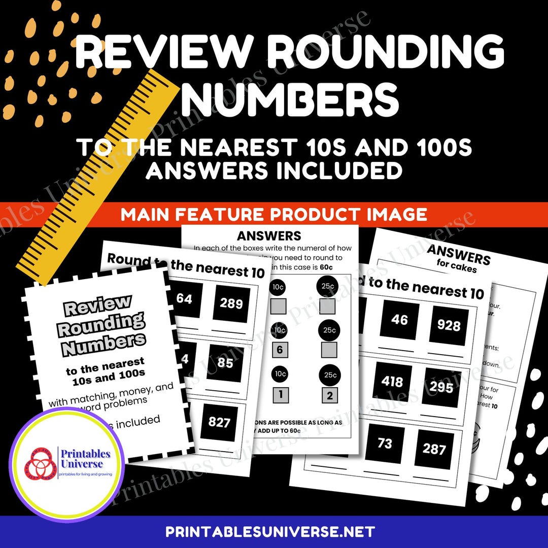 Rounding Numbers Worksheets, Round to Nearest 10 and 100, Math Practice ...