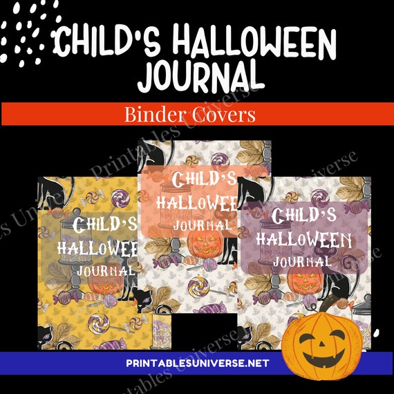 Child’s Halloween Journal, Write & Draw journal, kids Halloween-themed, variety of fall colors, PDF, digital download, immediate download.
