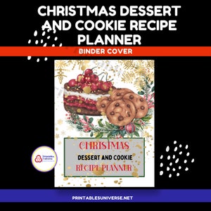Planejador de sobremesas e receitas de biscoitos de Natal, PDF tamanho carta, prepare-se para as férias