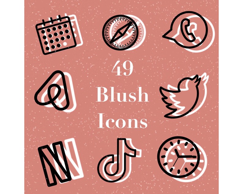 Iphone Digital Download Bronze Brown Aesthetic Ios14 Custom App Icons Blush Drawing Illustration Digital Safarni Org