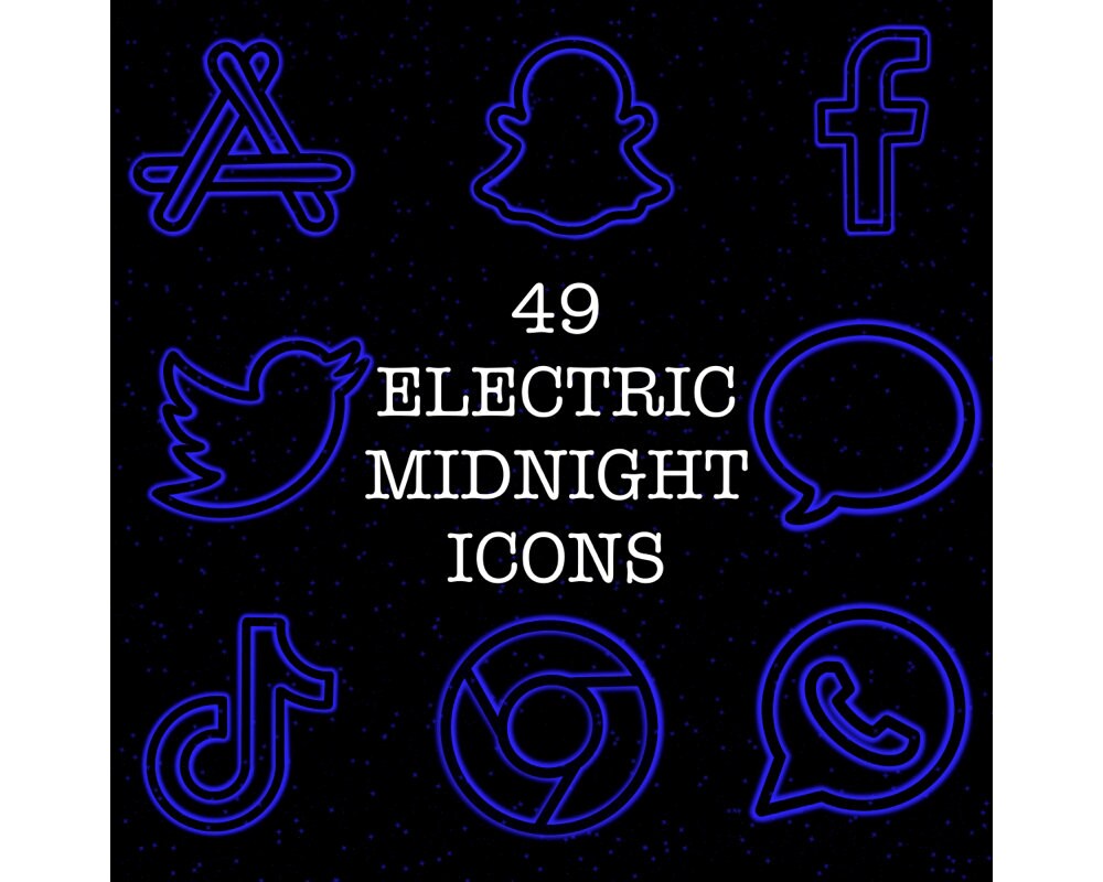 Ios14 Custom App Icons Electric Midnight Blue Neon Iphone Etsy Ios14 Custom App Icons Electric Midnight Blue Neon Iphone Etsy