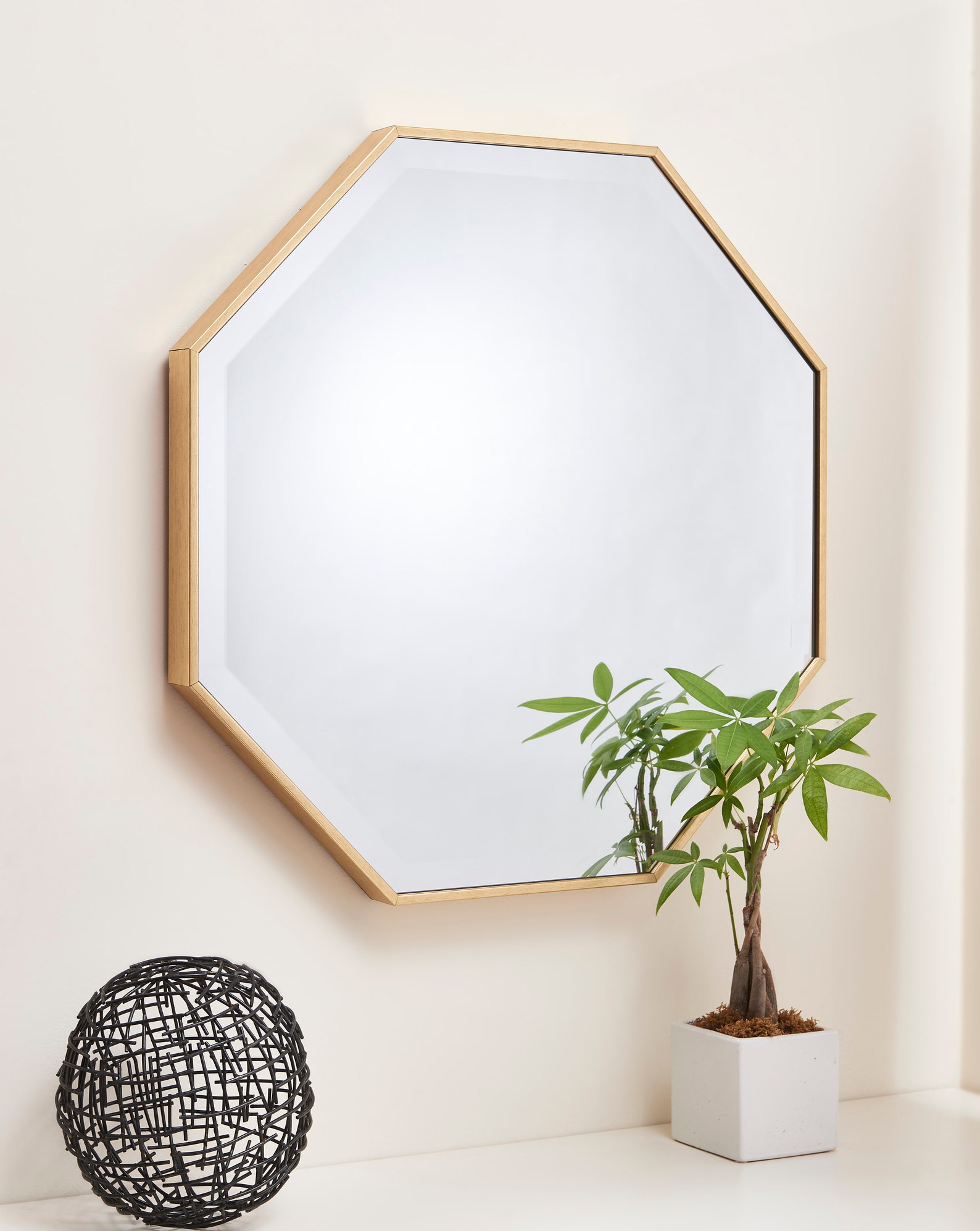 Octagon Gold Wall Mirror for Entryway or Bathroom 25 X Etsy