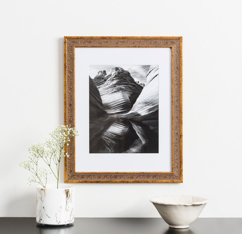 11x14 Picture Frame Antique Gold Matted for 8x10 Photo Etsy