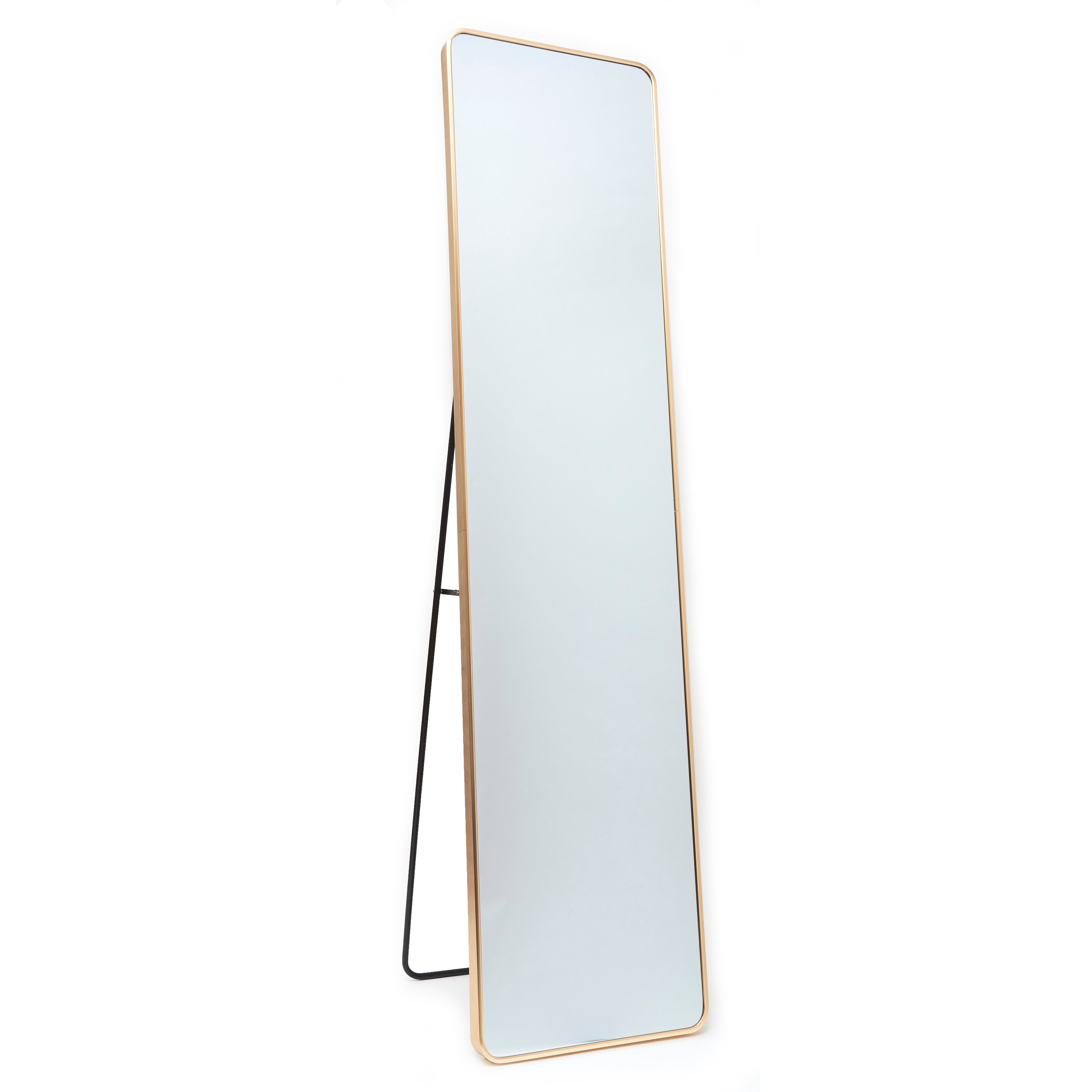 Full Length Mirror - Gold Aluminum Floor Standing Mirrors, Overall Si…