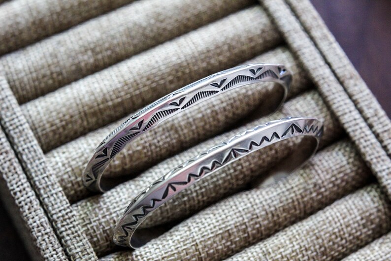 Native American Made Turquoise Stamped Bracelets