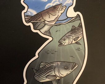 NJ striper decal