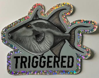 Triggerfish sparkle sticker