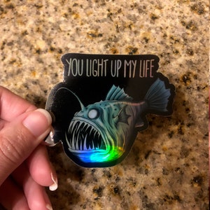 Anglerfish holographic sticker