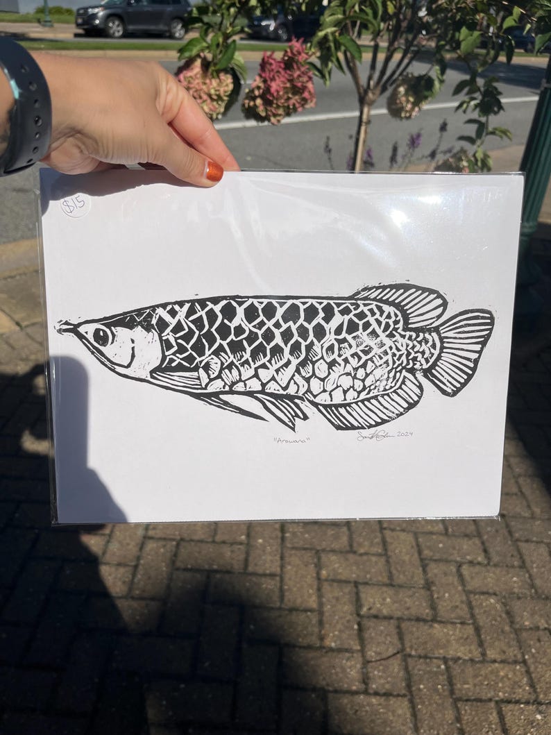 Arowana Block Print Etsy