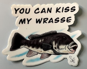 Tautog Kiss my wrasse sticker