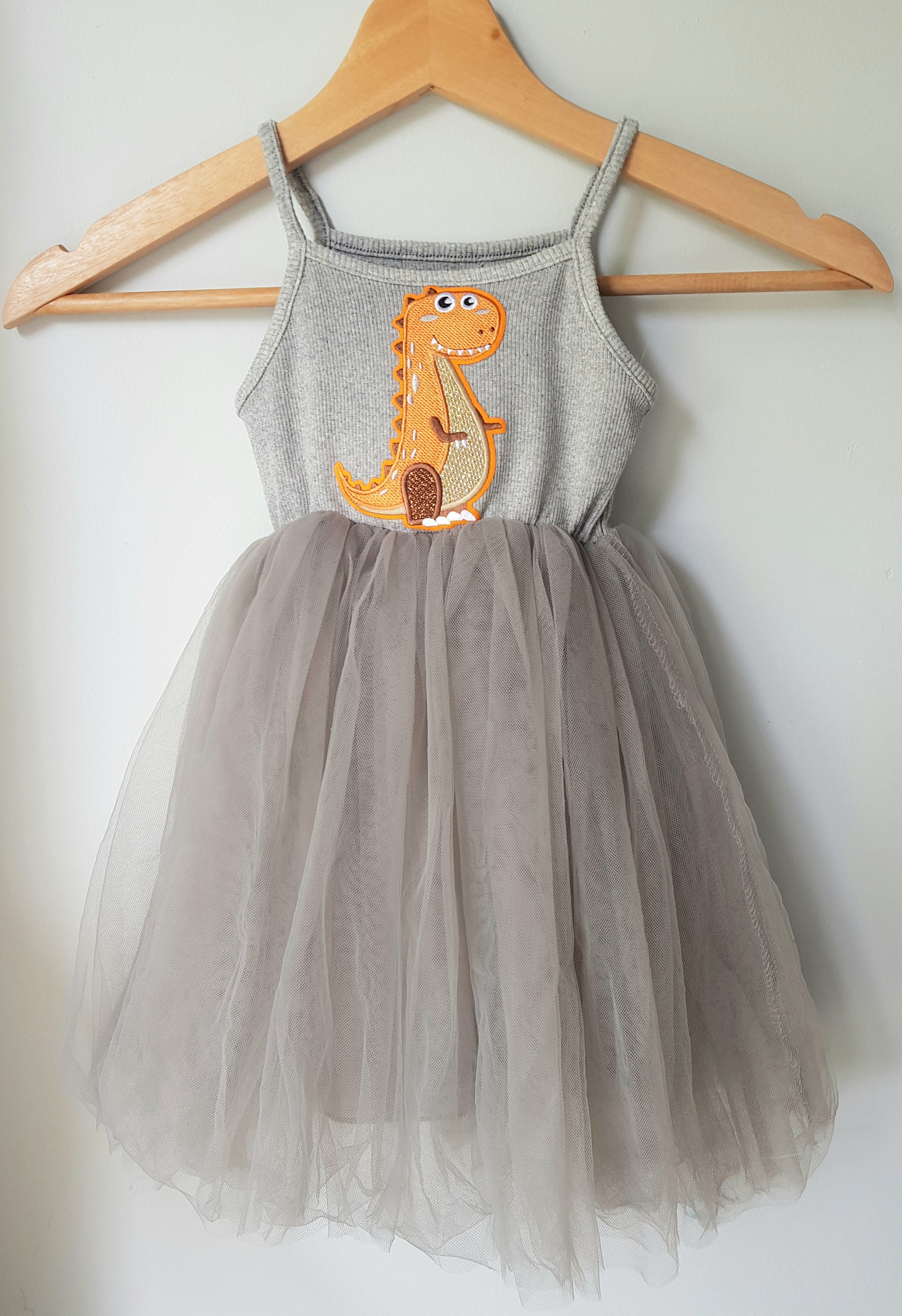 Dinosaur Tutu Dress Tulle Tutu Toddler Dress Girls Party Etsy