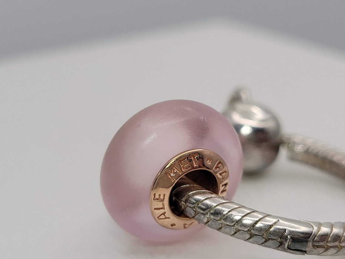 Authentic Pandora Charm Matte Pink Murano Glass Charm/ Etsy