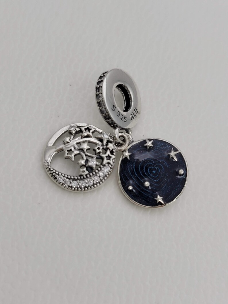 PANDORA Family Tree & Galaxy Moon Stars Dangle 799645C01 Etsy