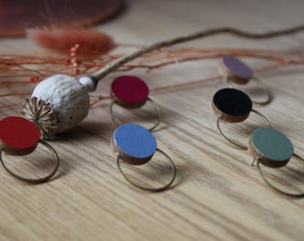 Coronilla earrings. Wooden stud earrings. Hand-painted earrings.