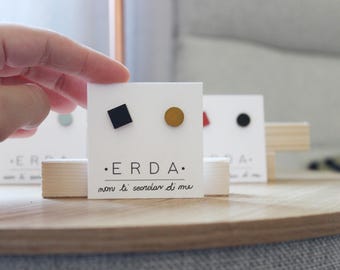 Forget Me Not Earrings. Hand painted cardboard earrings. Laser cut earrings.