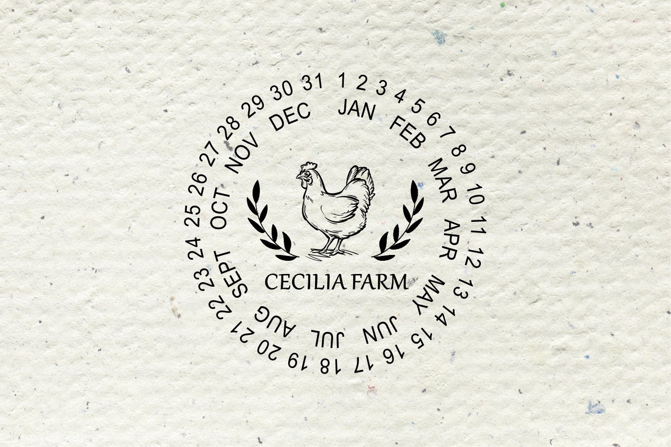 Date Wheel Fresh Farm Eggs Stamp Custom Rubber Stamp Chicken Etsy