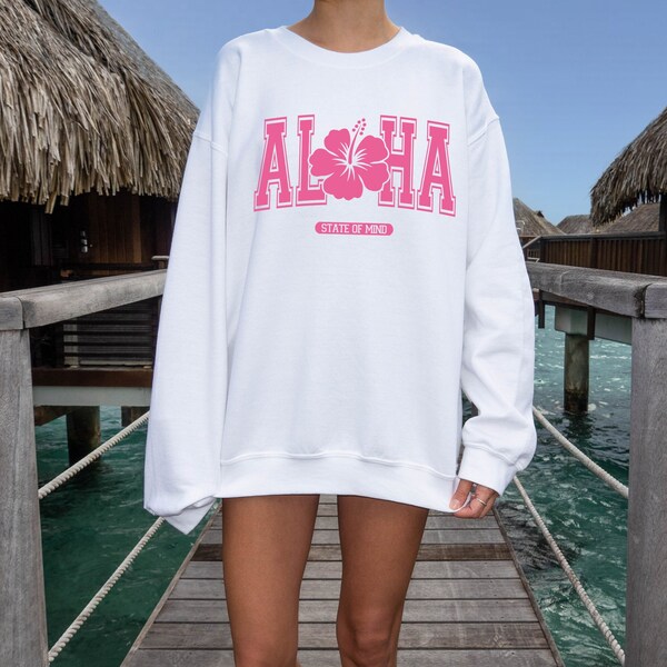 Aloha Shirt | Hawaiian Tshirt | Trendy Summer Tee | Beach Sweatshirt | Hibiscus Shirt | Tropical T-Shirt | Beach Vacation