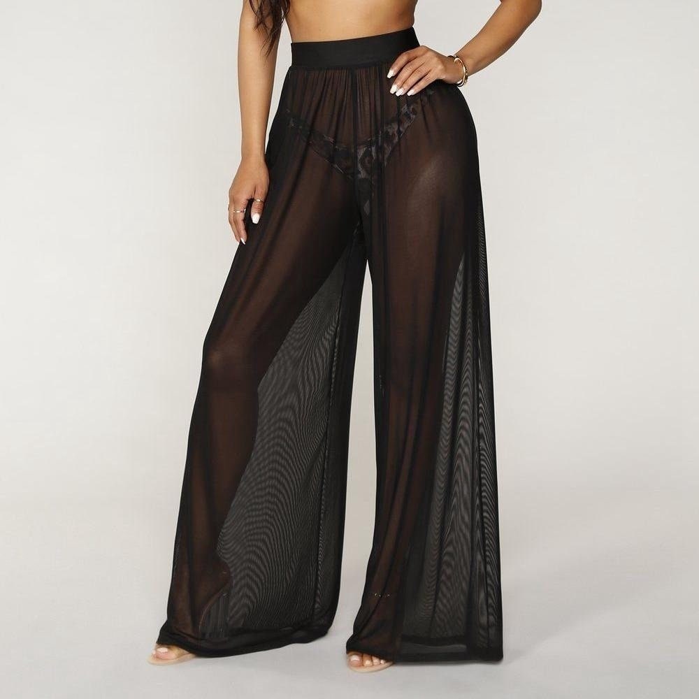 Black Sheer Pants - Etsy Singapore