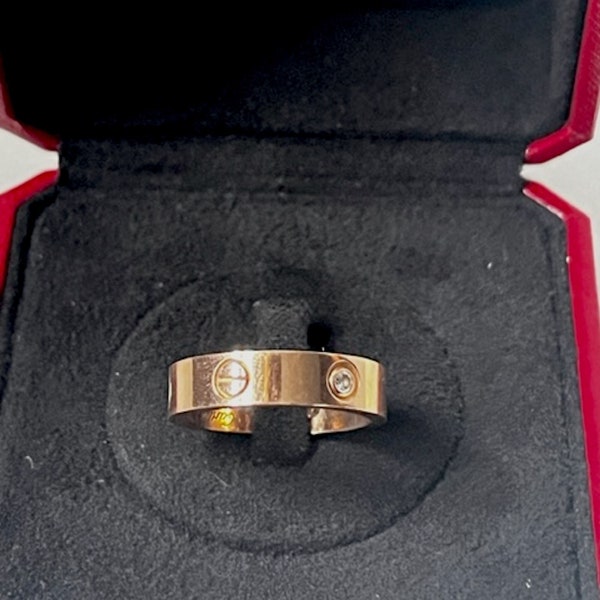 Vintage Cartier Love Ring in 18k Gold & Diamonds