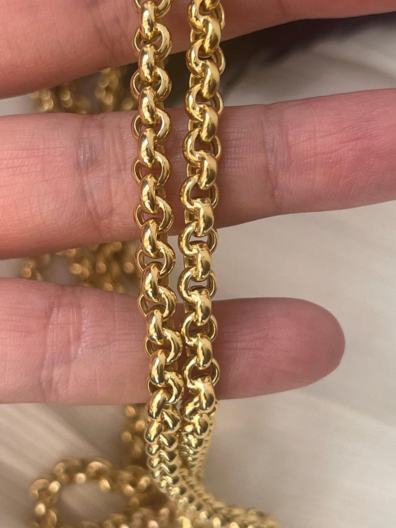 Vintage Italian 14k Gold Unoaerre rolo link necklace image 3