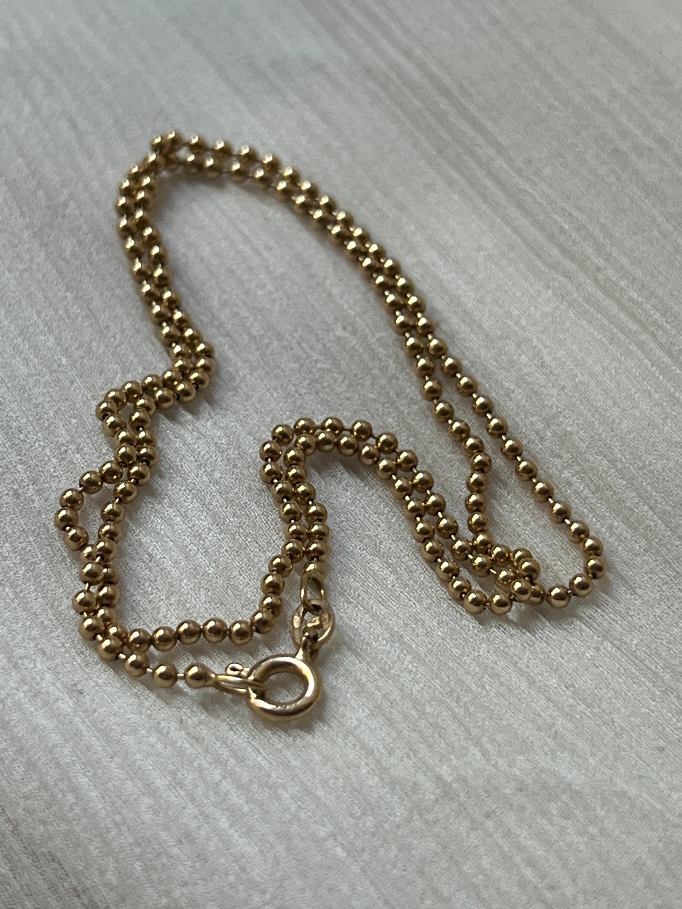 Vintage Italian 18k gold ball link necklace