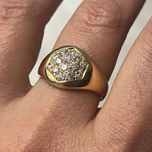 Vintage Italiaanse ring van 18k goud en diamant