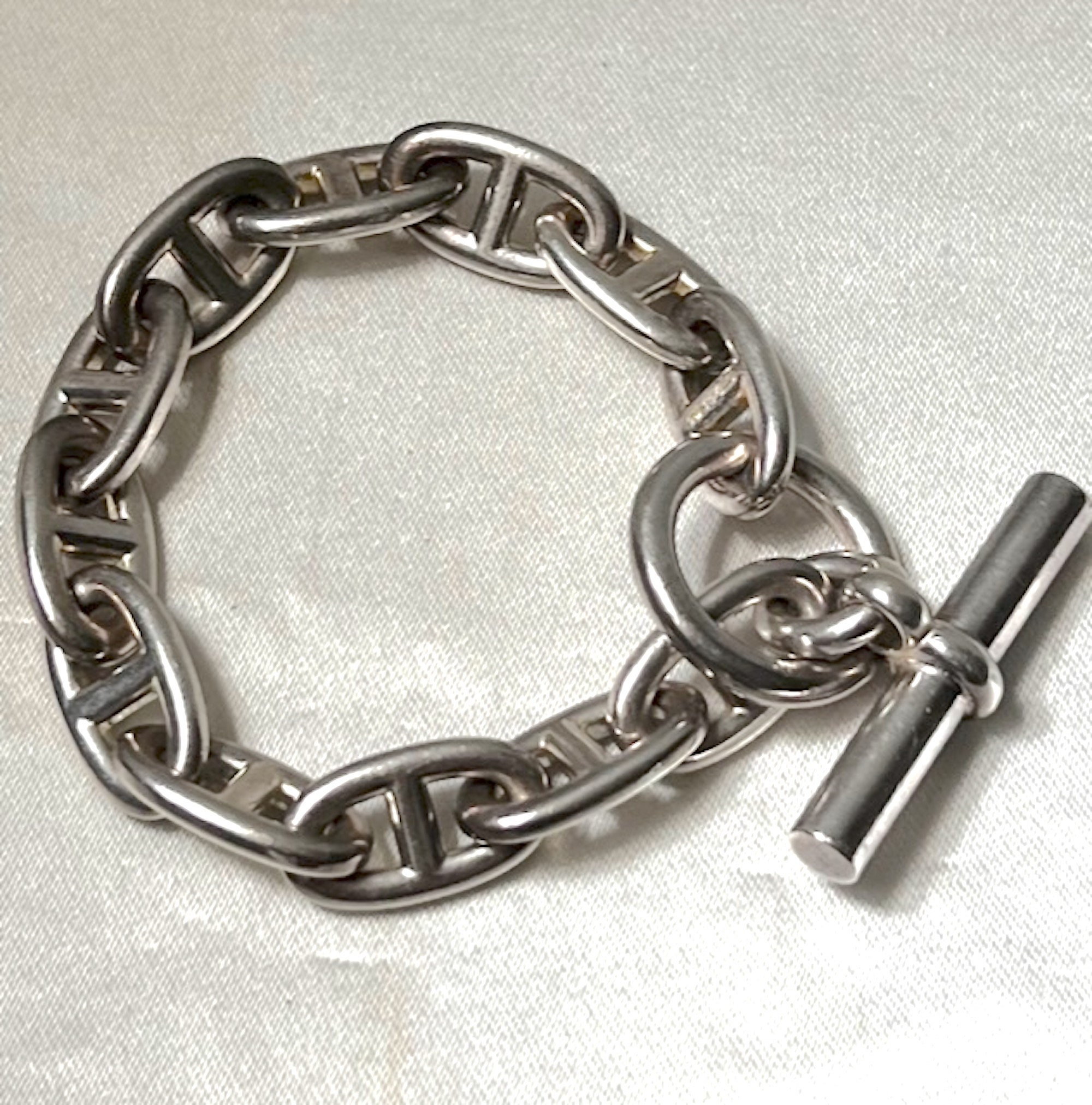 Authentic HERMES Bracelet Birkin Sterling Silver #2971