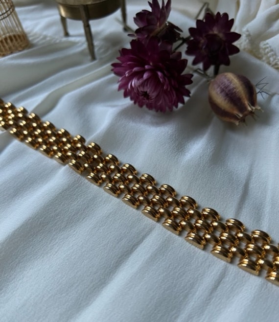 Stunning French Art Deco 18k Gold Bracelet - image 3