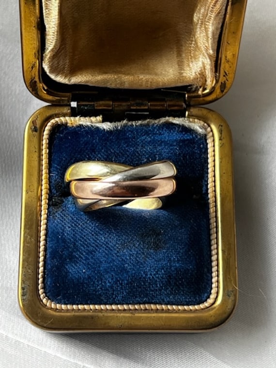 Vintage Tri Tone 14k gold Band Ring