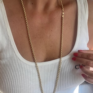 Vintage Italian 14k Gold Unoaerre rolo link necklace image 4