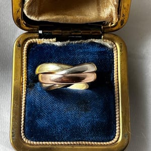 Bague vintage en or 14 carats tricolore