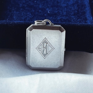 Antique Platinum Locket with Initial S (ASD)