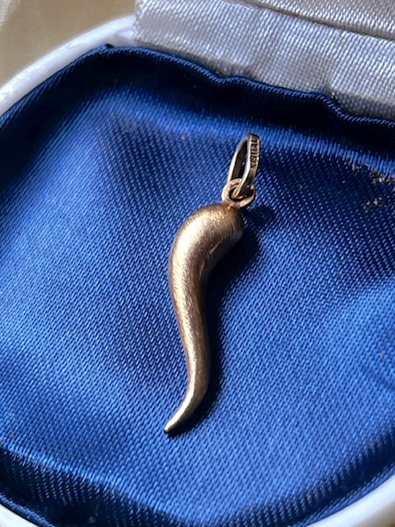 Vintage Italian 18k Gold Italian Horn Charm Etsy