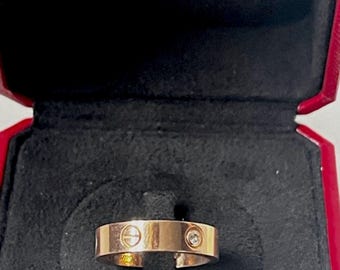 Vintage Cartier Love Ring in 18k Gold & Diamonds