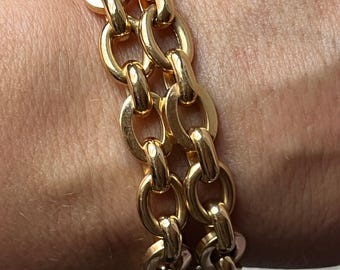 Vintage French 18k gold oval link necklace