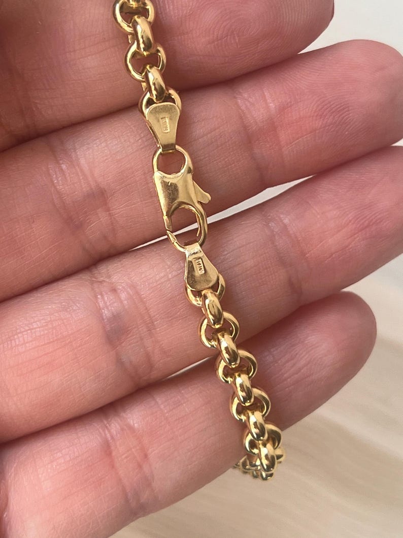 Vintage Italian 14k Gold Unoaerre rolo link necklace image 2