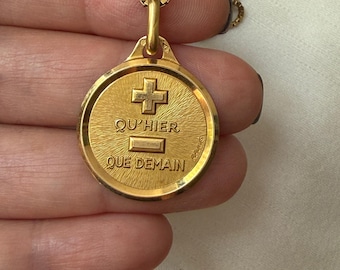 Antique French 18k gold Augis Medallion