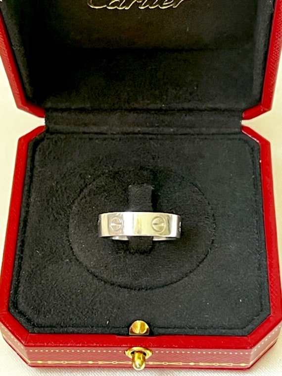 Vintage Cartier 18k White Gold Love Ring