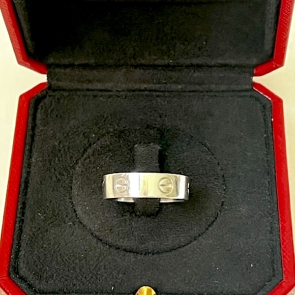 Vintage Cartier 18k White Gold Love Ring