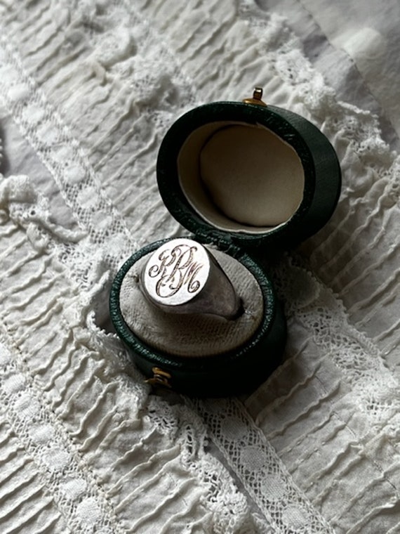 Vintage Tiffany Sterling Silver Ring with Init… Gem