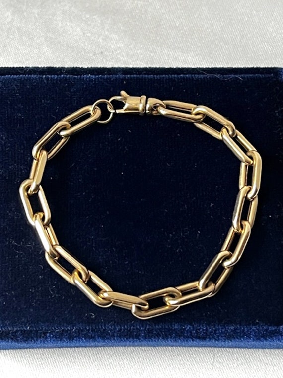 Vintage Italian 14k Gold Square Links Bracelet