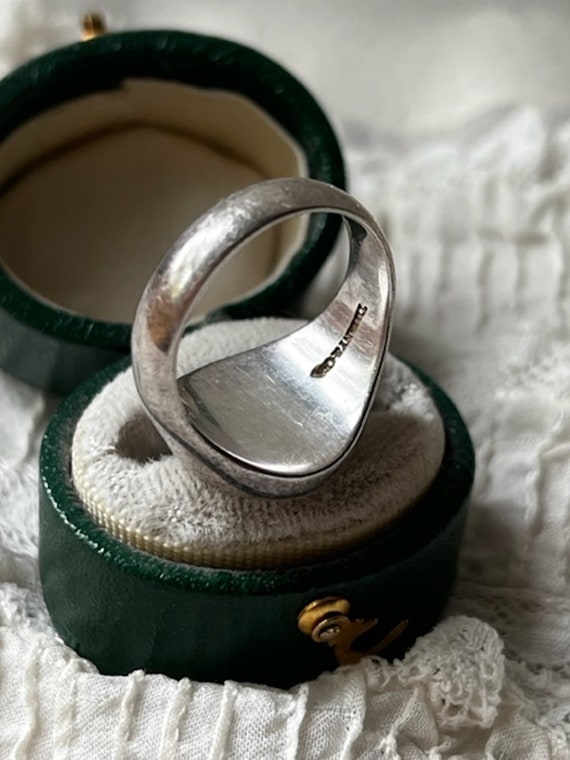 Vintage Tiffany Sterling Silver Ring with Init… Gem